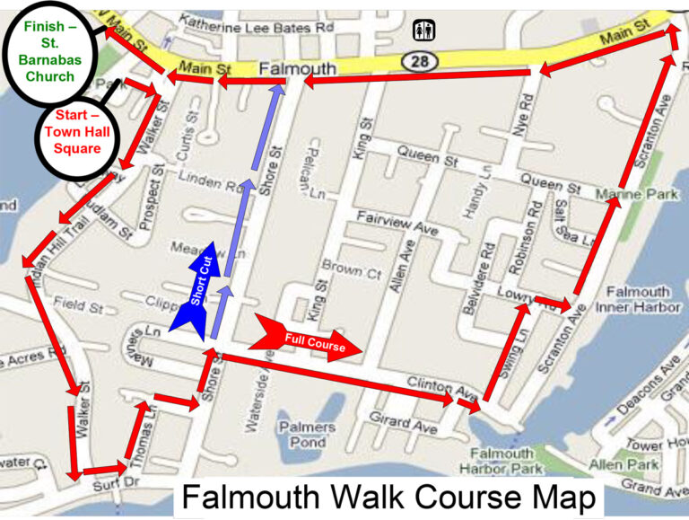 The Falmouth Walk course map